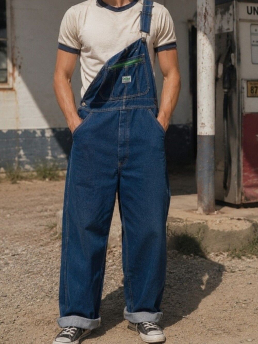 Liberty Blue Denim Bib Overalls 40x30 Vintage Workwear Retro *Flaws*